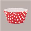 LUCGEL SRL 135 Pz Pirottino Rotondo per Muffin o Cupcake in Carta Forno Rossa a Pois Bianco