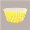 LUCGEL SRL 135 Pz Pirottino Rotondo per Muffin o Cupcake in Carta Forno Gialla a Pois Bianco