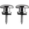 FLEOR 2pcs Tracolla per chitarra in metallo Funghi Bottone per cinturino Serrature perni terminali con viti di montaggio per parti di basso per chitarra elettrica acustica, cromato