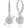 MomentWish Orecchini a cerchio per donne, orecchini pendenti con moissanite per mamma, imitazione di diamanti, in argento Sterling 925, regalo per anniversario di nozze, festa della mamma, per moglie