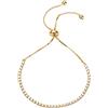 PAVOI Bracciale tennis classico da donna placcato oro 14 K con zirconi cubici | cursore regolabile, 9.5 Inches, Oro giallo, Zirconie sintetico