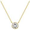 Pavoi placcato oro 14 K 1.00 ct (D, colore Vvs chiarezza) diamante sintetico CZ lunetta-set Solitaire collana girocollo 40,6 cm - 45,7 cm e oro-placcato-argento, colore: Yellow, cod. TA74Y