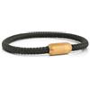 Akitsune Bracciale Silvus in nylon | Spessore 5 mm | Bracciale da donna e da uomo in acciaio inossidabile con chiusura magnetica - Oro opaco - Verde 20,5 cm