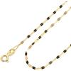 Amberta Collana Oro Donna 9K 14K Vero 375 585 | Catenina Oro Donna Sottile Delicata 40/45/50 cm | Girocollo Diamantato Singapore Bicolore Popcorn: 40 cm Diamantata