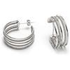 Vestopazzo Orecchini cerchietti aperti a 5 fili. Diametro 2cm ca. Chiusura a farfalla. Placcato in argento. Nickel tested. Lavorazione artigianale.MI3097