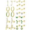 MILACOLATO 12 Paia Helix Piercing Orecchini Acciaio Chirurgico Placcati Oro 14K Set Orecchini Donna Cerchio Bottone Piccoli Anallergici Cuore CZ Cartilagine Piercing Conch Tragus-GG