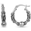 LeCalla, orecchini a cerchio in argento Sterling 925 ossidati, piccoli orecchini a cerchio con perle di Bali antiche per donna, M, Argento, Nessuna pietra preziosa