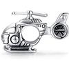 NewL Charm in argento Sterling 925 per braccialetti e braccialetti fai da te originali vintage a forma di elicottero