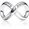 Amuefer Family Forever and Always Charms Compatibili Bracciale Collana, Argento Sterling Ciondolo Compleanno Natale Gioielli Regali per le Donne Moglie Amici