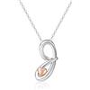 Mesovor Collana con Iniziale in Argento per Donna, Gioielli Placcati in Argento Sterling | Collana con Ciondolo con Nome Lettera Classica con Cuore in Oro Rosa, Catena da 20 Pollici (Lettera-J)
