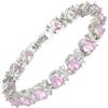 RIZILIA BLOSSOM Bracciale da Tennis per Donna - Placcato Oro Bianco 18 K, Zircone Cubico Multicolore Taglio Rotondo, 18 cm, Elegante Bracciale Pietra Di Compleanno per Matrimonio e Regali, 7 inches