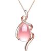 Vincent Paul COLLANA DONNA CON PENDENTE IN QUARZO ROSA PIETRA NATURALE E ZIRCONI IN ARGENTO 925 RODIATO ORO ROSA 18K