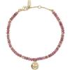 Mabina Gioielli - Bracciale Donna - Bracciale dorato con tormalina rosa e ciondolo smile con zirconi - 533566