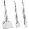 wiksite SDS PLUS - Set di 3 scalpelli, 14 x 250 mm, scalpello piatto 40 x 250 mm e scalpello da 100 x 280 mm, SDS Plus, set di scalpelli durevoli e affilati per piastrelle, colla per piastrelle, cemento