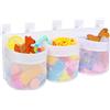 Xinxinphi Portagiochi Bagno con 5 Ganci Adesivi & 3 Scomparti, Sacchi Organizzatore Giochi Bambini per Riporre Organizzare Giocattolo Rapida, Borsa Porta Giocattoli Appendere per Vasca,Doccia,Bagnetto (Bianco)