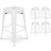 Kosmi - Set di 4 sgabelli da Bar in Metallo Bianco Opaco, Sgabello di Altezza Media 66 cm Ideale per Un Tavolo di 90 cm