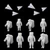 Woohome Stampo in Silicone 3D per Resina - 14 Pezzi con Mini Astronauta e Aeroplano di Carta - Riempitivo Stampa Stereo per Mestieri Gioielli DIY