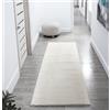 Rugs by Desire Tappeto moderno per soggiorno, comodo, lavabile, in poliestere, a tinta unita, a pelo basso, con retro in feltro antiscivolo, super morbido, camera da letto, corridoio, crema, 60 x 200 cm