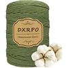 DXRPO Macrame Corda 3 mm x 300 m, macramè Filo, Corda per Macrame 3mm,Macrame Corda per Appendiabiti per Fiori in Macrame, Home Decor Camera da Letto e Decorazioni Nuziali (Verde Oliva)