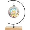 Fosinz Espositore per Ornamenti -Piazza Supporto in Legno per Appendere Il Vetro per Appendere Il Globo terrestre, Palla, Ornamento Natalizio e Decorazioni per la casa