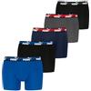 Puma Men's Men Bold Logo Boxer, Blue/Grey/Black, S (5er Pack)