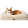 EHEYCIGA Memory Foam Cuccia Cane Interno Taglia Media, Impermeabile Divano per Cani Sfoderabile e Lavabile, Letto per Cani con 4 Bordi Rialzati, Beige, 89x56x16.5cm