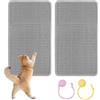 PlsMupn 2 Pezzi Tappetino Tiragraffi per Gatti, 50x20 cm Grigio Tappetini Antigraffio in Sisal Naturale con Palla di Sisal per Gatti, Proteggi Divani, Tappeti e Mobili