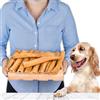 Lovely Dog Crocchette in pelle di maiale, 20 cm, 10 pezzi, snack naturale per cani, snack da masticare in pelle di maiale, snack per la cura dei denti per cani di tutte le dimensioni