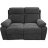BellaHome Divano 2 posti bellahome annika con recliner manuale grigio canna di fucile 145x93x101 cm