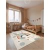 Hanse Home Adventures Dreamy Jumbo - Tappeto per cameretta dei bambini, motivo: stelle, nuvole, arcobaleno, elefante, ragazzo, ragazza, tappeto per cameretta dei bambini, soggiorno, crema, multicolore