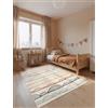 Hanse Home Adventures Kiki - Tappeto per cameretta dei bambini, motivo ghirlanda, fiocchi colorati, per ragazzi, ragazze, per cameretta dei bambini, soggiorno, crema, multicolore, 120 x 170 cm