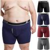 PUTUO Mutande Boxer Uomo in Cotone: Underwear a Gamba Lunghi per Uomo in Taglie Forti - Mutande con Apertura a Crotto Aumentato Ceinture Elasticizzatai Confortevoli e Traspiranti 4 Paia Nero 4XL