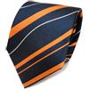 TigerTie Designer Cravatta in seta - arancione blu royal argento striato - Cravatta in seta Silk