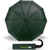 Y-DRY Ermes Ombrello Corto Apri e Chiudi, Antivento, Fodero Imbottito con Cerniera, Impugnatura Curva, Diametro 101 cm, Compatto e Resistente, Chiuso 33 cm, Peso 445 g (Dark Grey Pois)