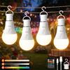 Ketom 4 Pezzi RGB Lampadina LED Ricaricabile USB, Lampadina con Telecomando Senza Fili, E27 Lampada da 7W, 3 Temperature Colore & Dimmerabile, Timer, Controllo Pulsante, per Campeggio