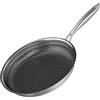 RIOVARM 26 cm Acciaio inossidabile Padella Induzione Antiaderente Padella Wok Lavabile in lavastoviglie Sicura per il forno Padelle e padelle universali per tutti i tipi di fornelli Padelle Omelette