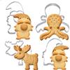 srclo Set di formine per biscotti a forma di gnomo, in acciaio inox, con alce e Babbo Natale, con fiocchi di neve, regalo per biscotti, ecc