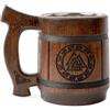 Teslyar 0.6 Tazza Vichinga | Birra Viking | Regalo da Uomo per Natale | Boccale birra in legno vichingo | Regalo Uomo | Regalo Natale | Boccale vichingo | il Segno di Odino