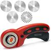 Semzhong Cutter Rotanti per Tessuti Taglierina Rotante Rotary Cutter con 5Lame Sostituibili Taglierina a Rullo in Tessuto per Quilting Cucire Cucire,Taglio Tessuto,Taglio Carta,Taglio Pelle 45mm Lame