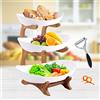 AOOGON Supporto per Cesto di Frutta in bambù a 3 Livelli, Supporto per Verdure e Pane per ripiano della Cucina, scaffale per Snack in Cucina Domestica e Ufficio