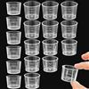 ALICEEDG 15 misurini liquidi, mini bicchieri trasparenti da cucina, set da 15 tazze misurino da 10 ml, 15 ml, 20 ml, misurino in plastica trasparente, con scala