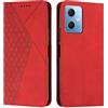 KOUYI compatibile con Xiaomi Redmi Note 12 5G Custodia per telefono, slot per schede flip in pelle sintetica PU, cavalletto con chiusura magnetica, custodie antiurto (Rosso)