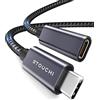 Stouchi USB C Cavo di Prolunga 3m,USB Tipo C da Spina a Presa USB 3.1(5 Gbps) 100 W Cavo di Ricarica Rapida e Trasferimento Dati Audio Compatibile per Sw itch,M1 MacBok Pro, Pad Mini 6 Grigio