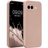 kwmobile Custodia Compatibile con Google Pixel 10a Cover - Protezione Back Case Morbida - Silicone TPU Effetto Metallizzato Oro Rosa Metallizzato