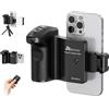 Amazear Impugnatura per fotocamera del telefono per iPhone e Android, otturatore remoto Bluetooth, manico ricaricabile di tipo C con design a clip, impugnatura ergonomica per video mobili, selfie e
