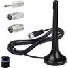 Ksywydu Antenna FM DAB Interna 75 Ohm con Base e Cavo Telescopico da 3 Metri, Antenna telescopica FM DAB per Stereo HiFi Ricevitori AV Amplificatori Audio Video, Accessori con Adattatori Inclusi