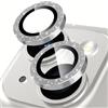 Coiwxmoi Protezione Fotocamera per iPhone 13/13 Mini,Glitter Posteriore Copri Telecamera Pellicola Vetro Camera Proteggi Obiettivo HD Trasparente Durezza 9H Anti-graffio Bling Lente,Argento