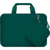 MOSISO 13.3 Pollici Custodia Borsa, 13-13.3 Pollici Porta PC Laptop Compatibile con MacBook Air/Pro 13 / Pro 14, HP Dell ASUS, Borsa Computer Neoprene Maniglia&Borse Piccola Staccabile, Teal Green