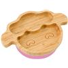 bamboo bamboo Piatto Agnello Bambù Suzione Sicura Pasti Svezzamento Antiscivolo Neonati 6 Mesi Blu (Agnello, Rosa)