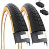 ECOVELO 2 Copertoni 20 x 1.75 (47-406) + 2 Camere con Valvola America per Graziella Bicicletta Bici City Bike Nero Para